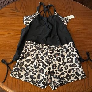 Holipick Black Tank and Shorts  Swim Suit L